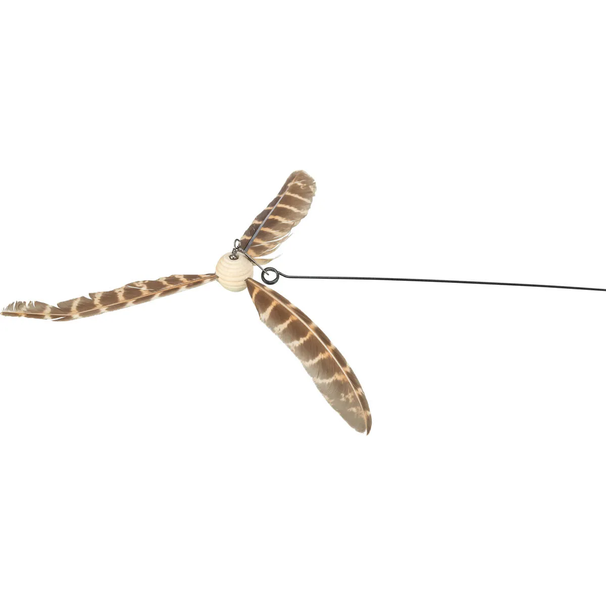 Hrací prut s pružinou a peříčky, 90 cm, dřevo/kov/peří TRIXIE