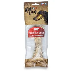 KIDDOG 100% Natural Snack, buvolí průdušnice ve tvaru kosti 15 cm / 200 g (1 ks/bal)