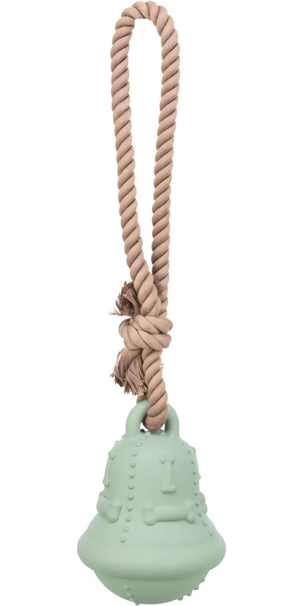 Xmas Bell, vánoční zvonek na laně, ø 12/36 cm, přírodní guma, petrolejová TRIXIE