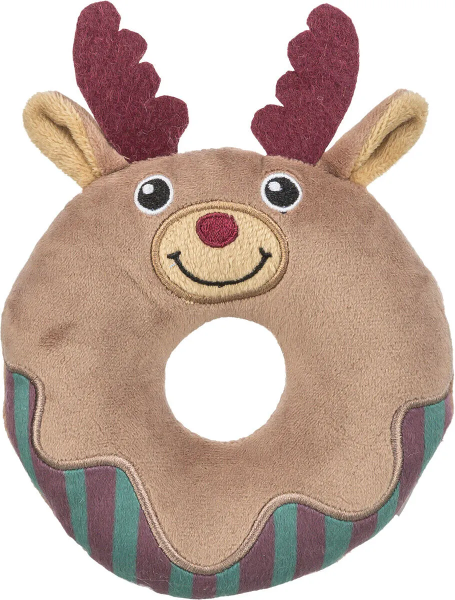 Xmas Moose Donut, vánoční plyšový kroužek-los, 14 cm TRIXIE