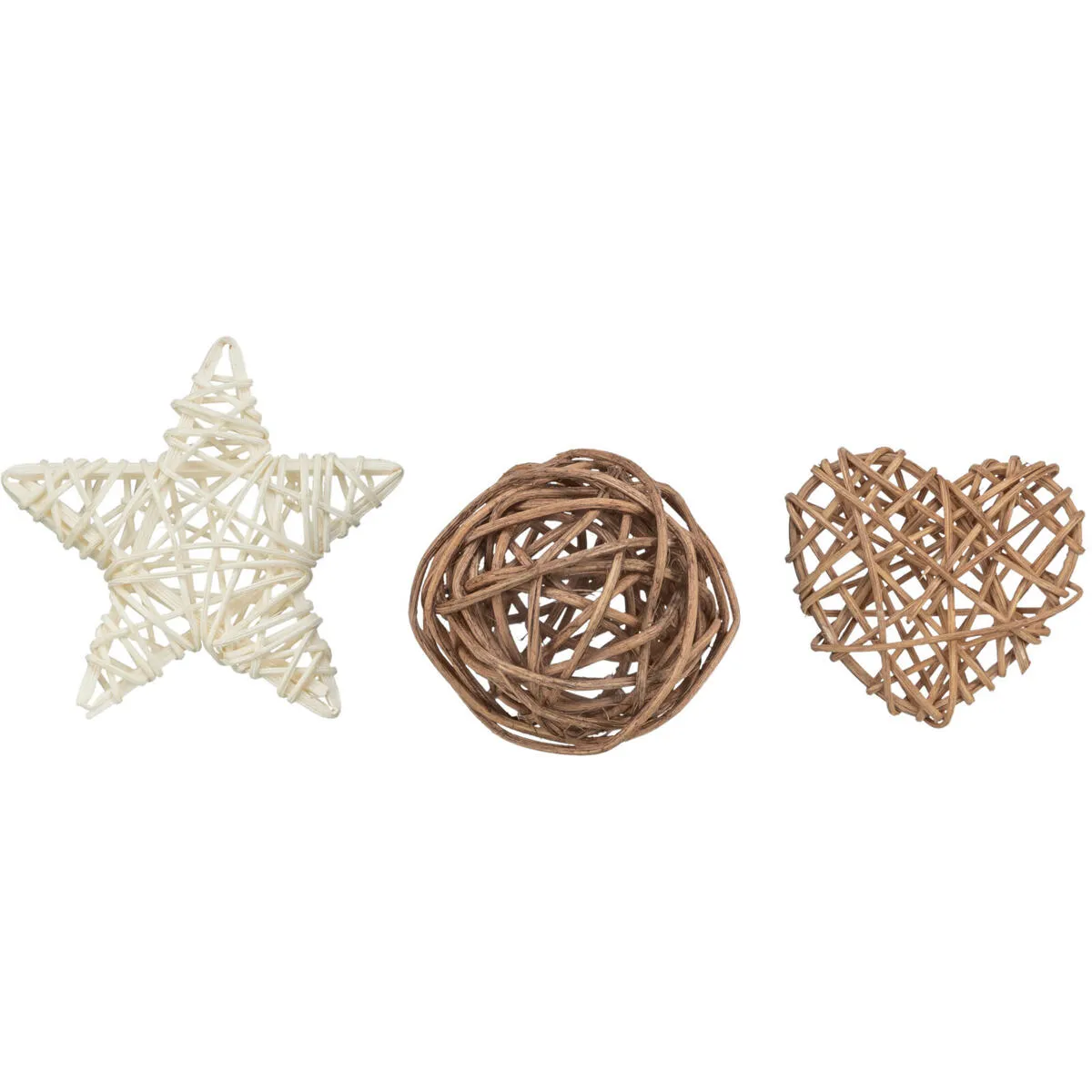 Xmas Rattan, vánoční set 3 ks ratanových hraček, 5 - 6.5 cm TRIXIE