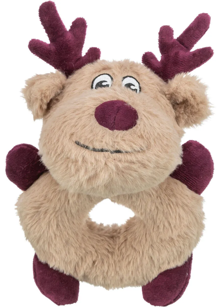 Xmas Reindeer, vánoční plyšový sob - kroužek, 24 cm TRIXIE
