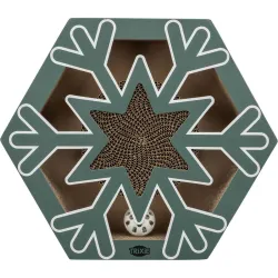 Xmas Snowflake, vánoční kartonové škrabadlo s míčky, 33 × 6 × 28 cm, petrolejová TRIXIE
