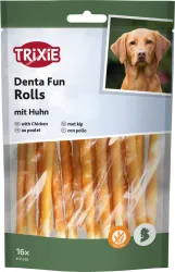 Denta Fun Rolls, tyčky s kuřecím masem, 12 cm, 16 ks/130 g TRIXIE