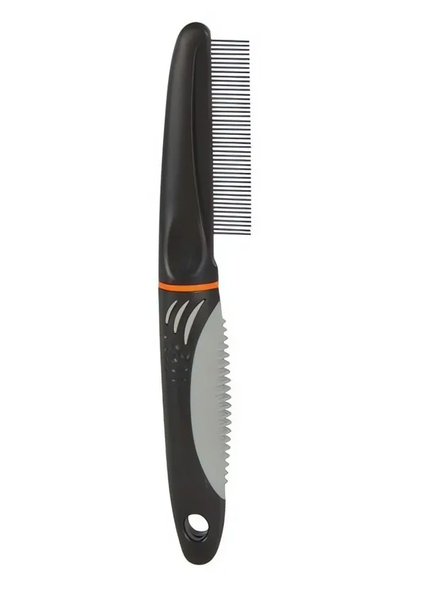 Hřeben jemný s rotačními zubys protiskluzovou rukojetí 22cm TRIXIE