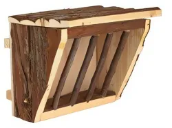 Dřevěné jesličky na seno s úchytem na klec 20 x 15 x 17 cm
