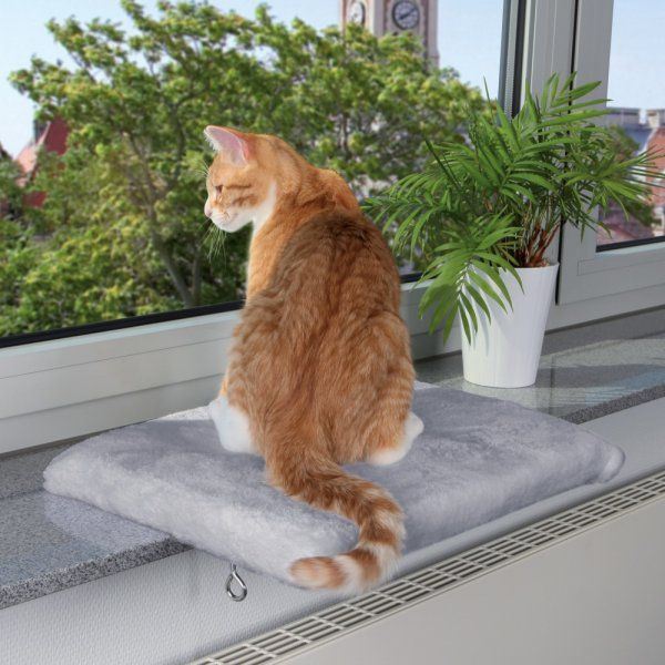 Plyšové lehátko na parapet, sv.šedé 51x36 cm TRIXIE