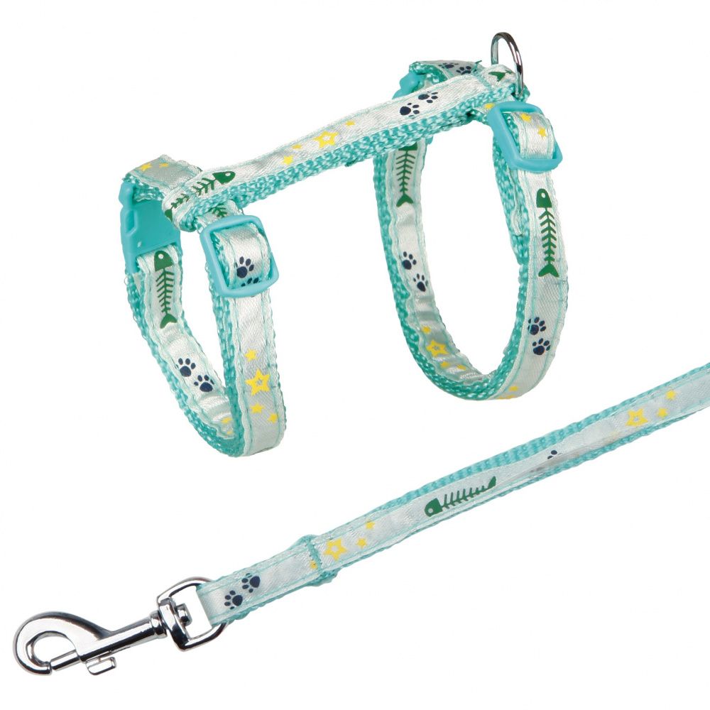 Trixie Postroj s vodítkem na kočku pošitý stužkou 22-36cm/10mm 1,2m