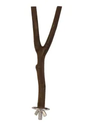 Dřevěné bidýlko Y s kovovýmúchytem do klece 20cm/15mm