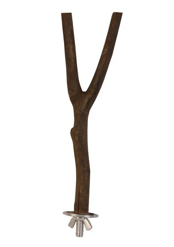 Dřevěné bidýlko Y s kovovýmúchytem do klece 20cm/15mm TRIXIE
