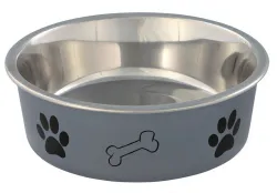 Nerez miska s různobarevným potiskem, tlapka+kost 2,0l/23cm