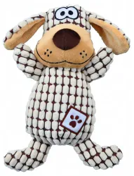 Plyšový pes kostkovaný 26 cm