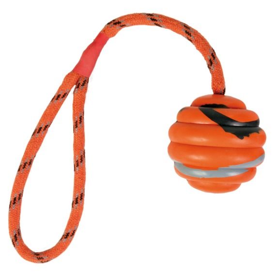 Vrhací vlnitý míč na šňůře 6cm/30cm TRIXIE