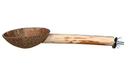 Dřevěné bidýlko s kokosovou miskou 25cm/25mm