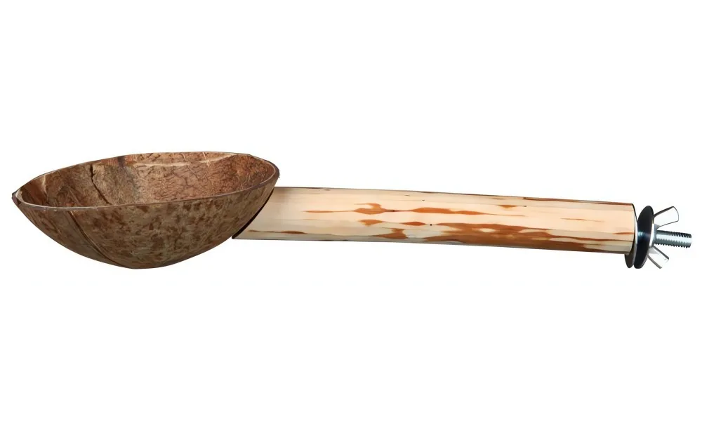 Dřevěné bidýlko s kokosovou miskou 25cm/25mm TRIXIE