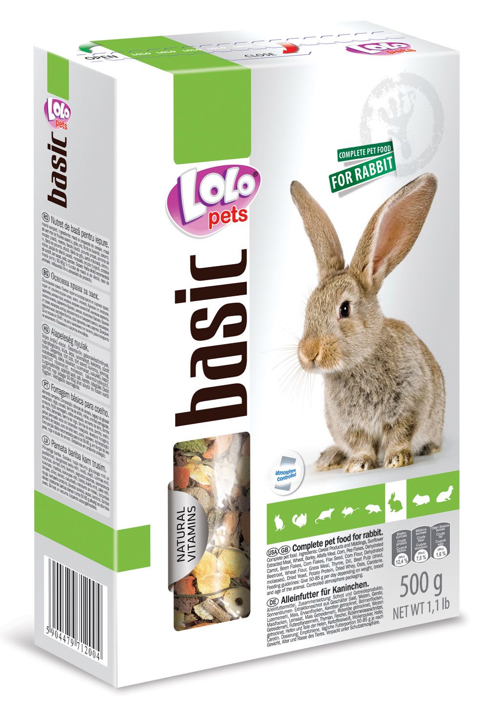 LOLO BASIC kompletní krmivo pro králíky 500 g krabička