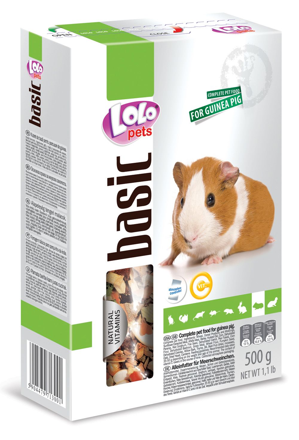 LOLO BASIC kompletní krmivo pro morčata 500 g krabička