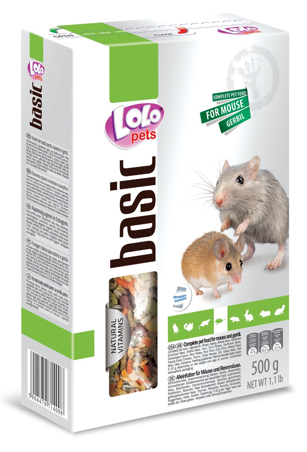 LOLO BASIC kompletní krmivo pro myši 500 g krabička