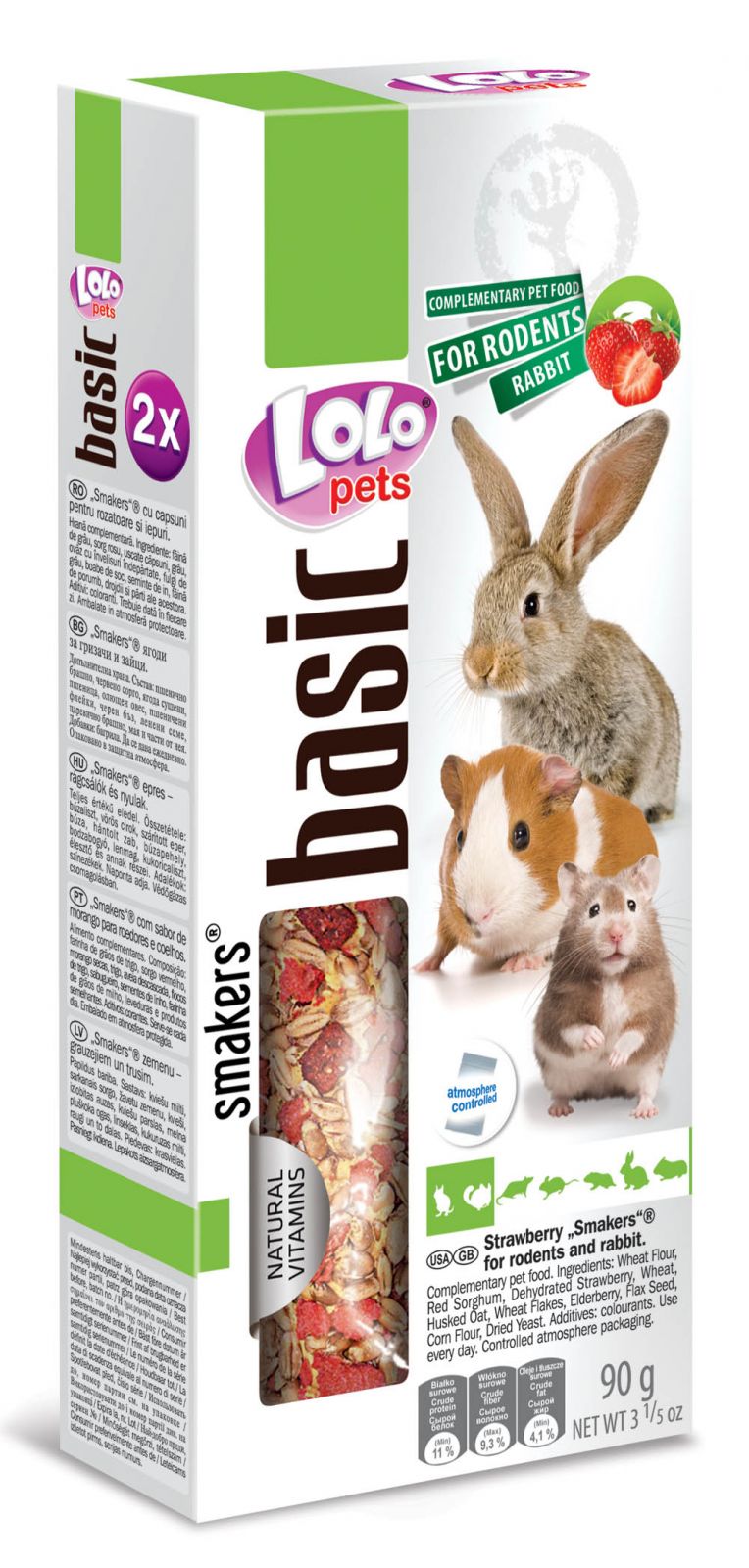 LOLO SMAKERS 2 klasy jahodové pro hlodavce 90 g
