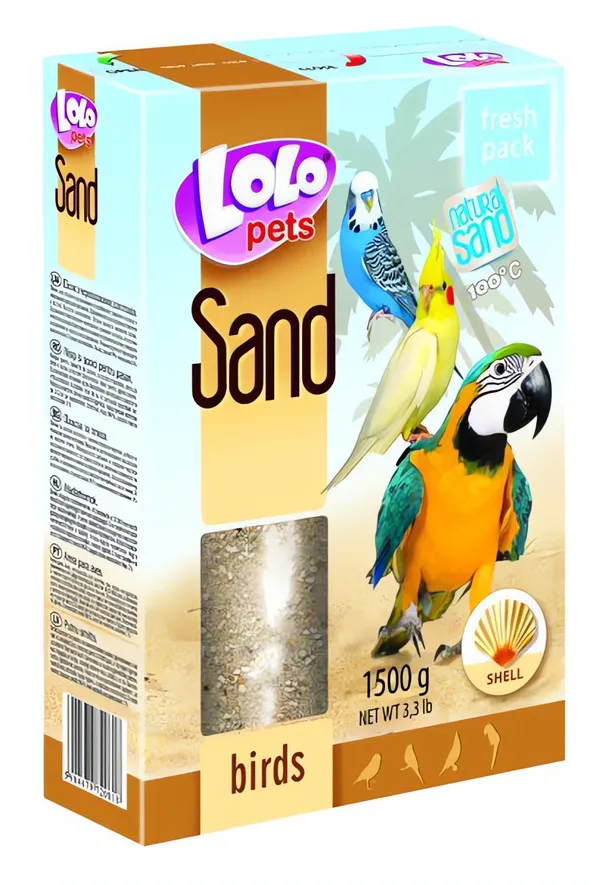 LOLOpets písek s mušlemi pro ptáky 1500 g