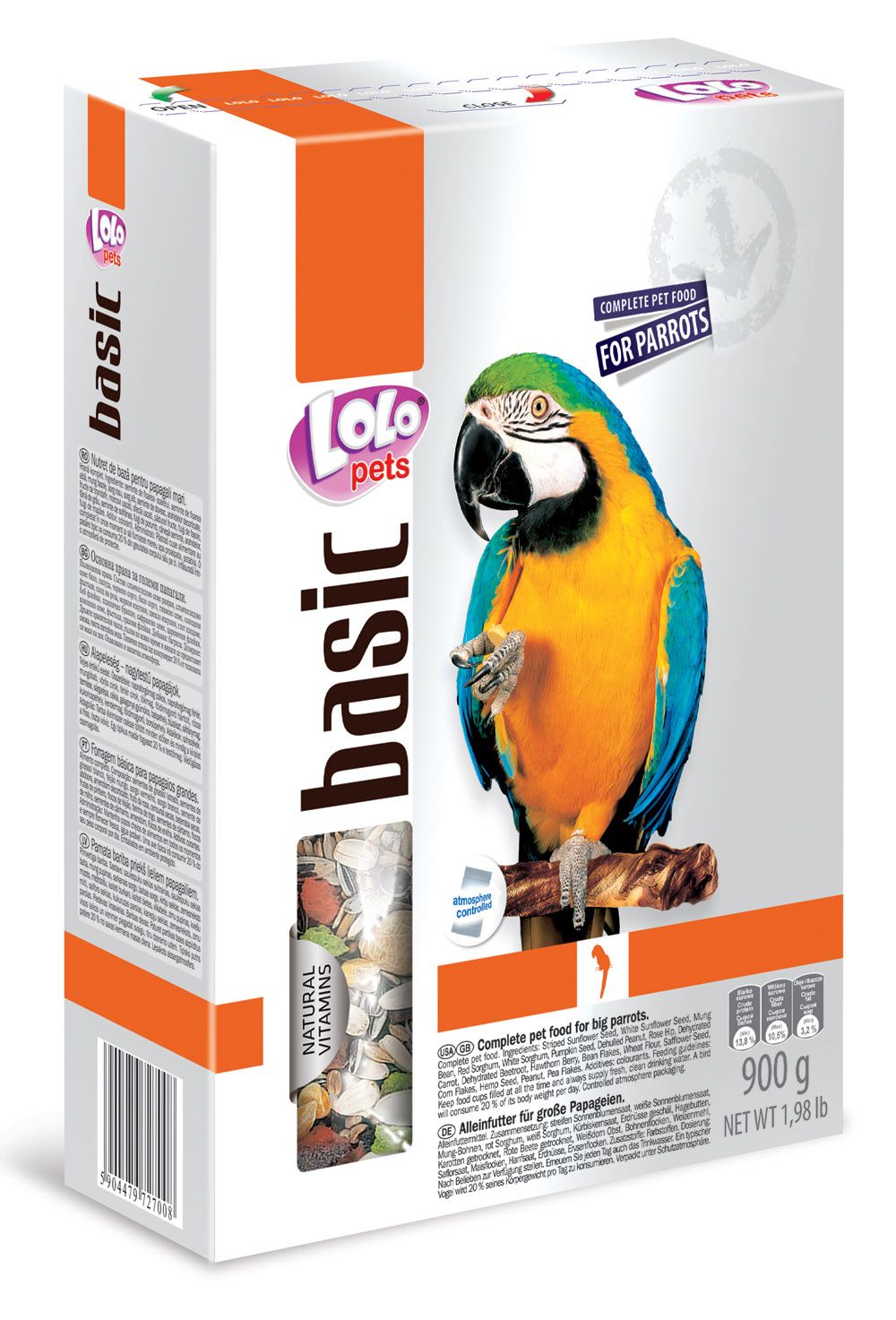 LOLO BASIC kompletní krmivo pro velké papoušky 900g