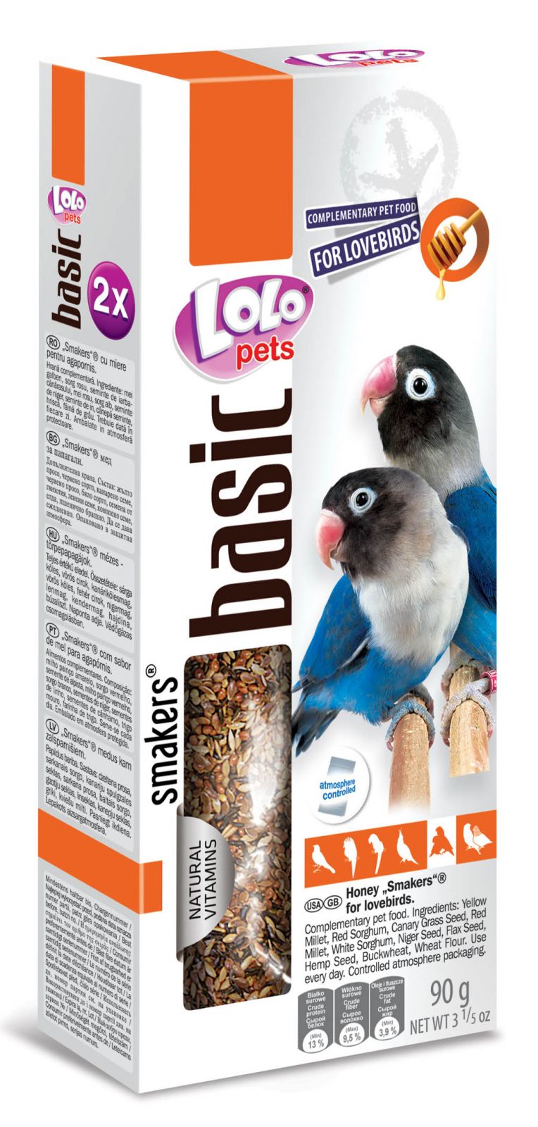 LOLO SMAKERS 2 klasy medové pro agapornisy 90 g