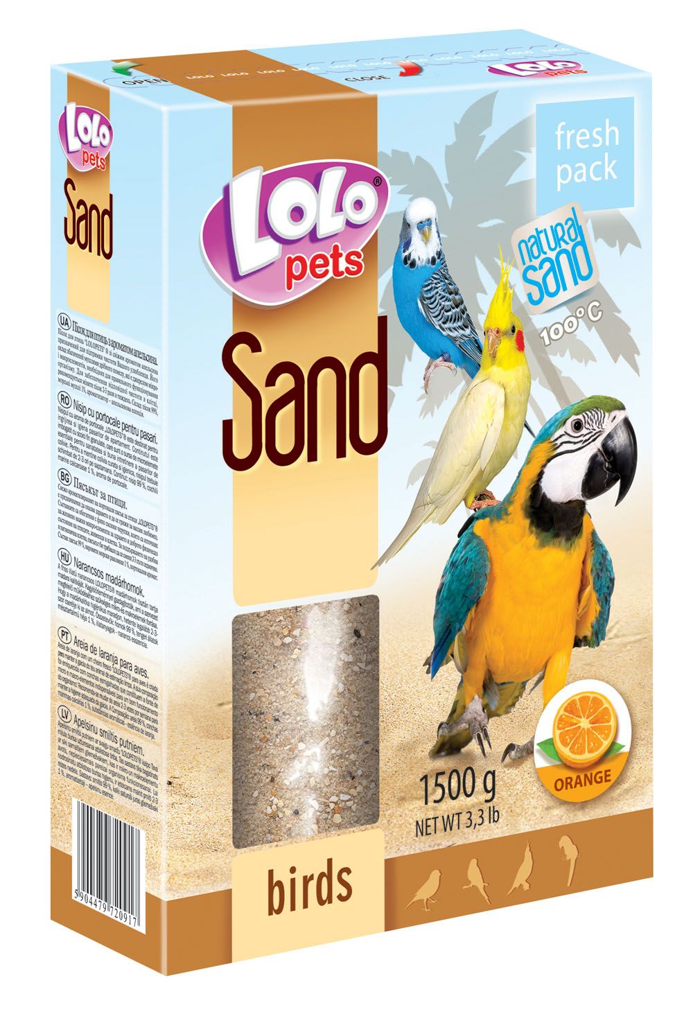 LOLOpets pomerančový písek pro ptáky 1500 g