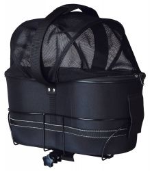 Přepravka na zadní nosič kola pro psa,kryt síťovina 48x29x42