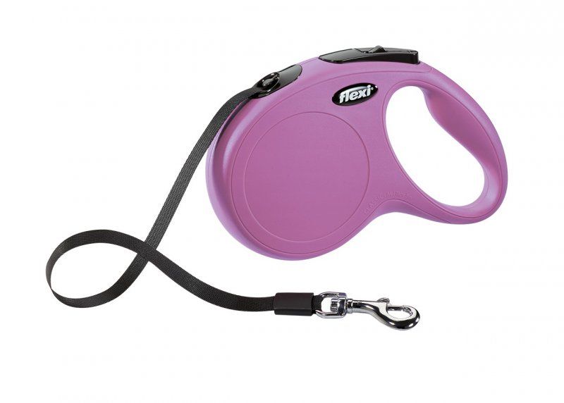 Flexi New Classic M pásek 5 m, max. 25 kg, - růžová
