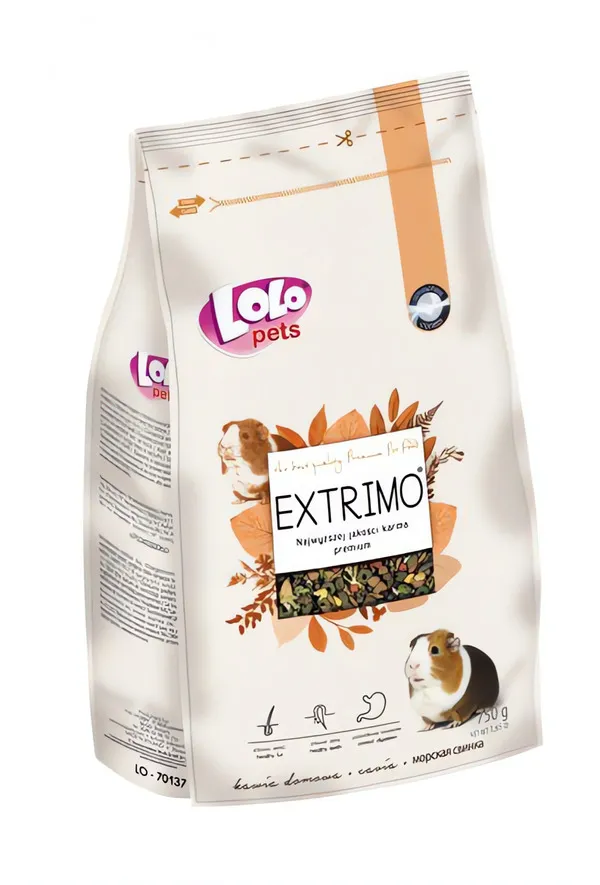 EXTRIMO kompletní krmivo pro morčata v sáčku se zipem 750 g LOLO