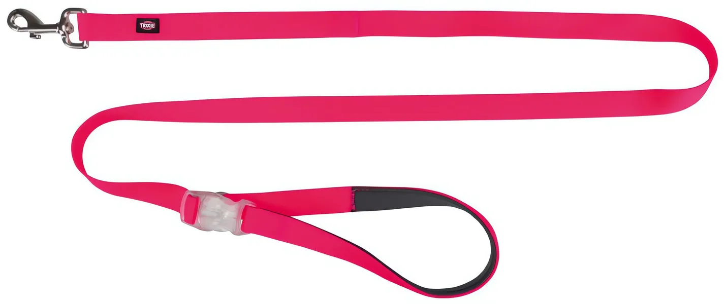 Neonové vodítko se svítící karabinou S-L 1,2-1,8m/25mm růžov TRIXIE