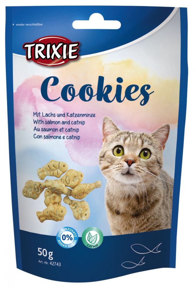COOKIES s lososem a catnipem 50 g TRIXIE