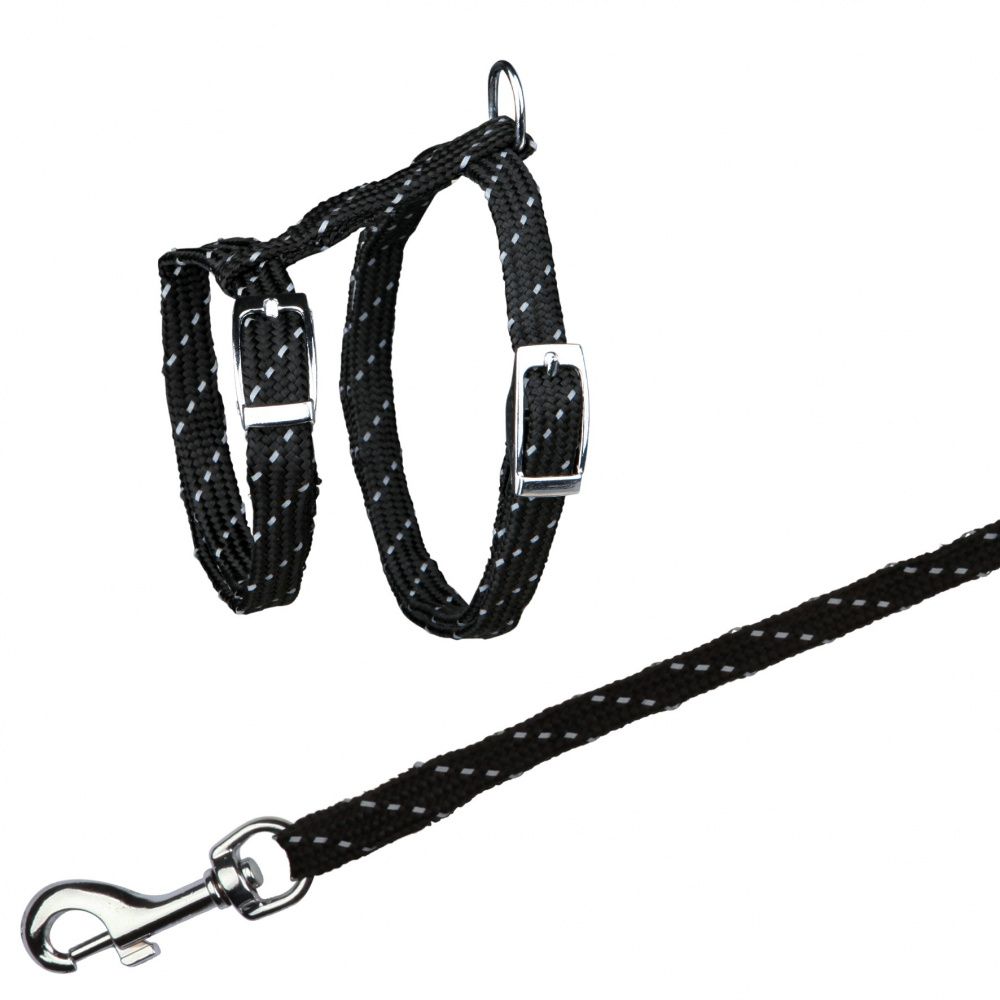 Nylonový postroj reflexní pro koťata, nylon 18-35cm/10mm1,3m TRIXIE