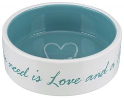 Pet´s home keramická miska 0,3l/12 cm krémovo/petrolejová