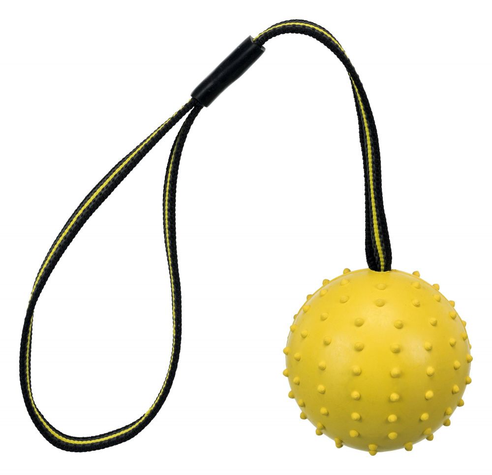 SPORTING míč tvrdý na nylon.pásku, přírodní guma 6 cm/35 cm TRIXIE