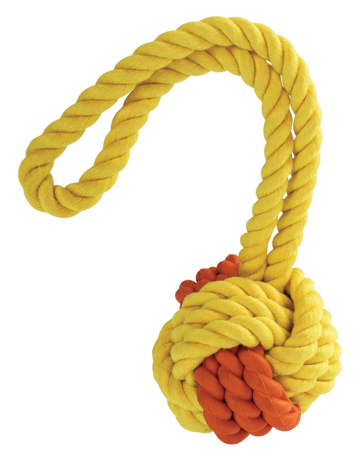 Kombinovaný Monty míč přírodní guma a bavlna s poutkem 24cm HipHop HipHop Dog