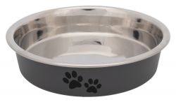 Nerezová miska s bareveným opláštěním pro krátkonosé kočky 0,25l/13 cm