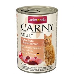 ANIMONDA konzerva CARNY Adult - kuře, krůta+kachní srdce 400g