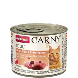 ANIMONDA konzerva CARNY Adult - kuře, krůta+kachní srdce 200g