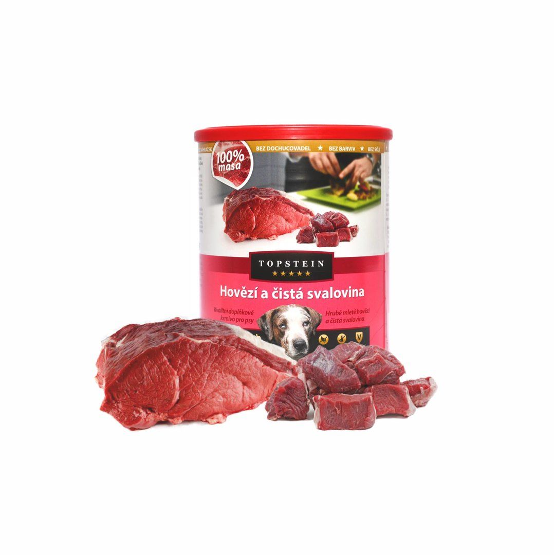 Topstein Hovězí a svalovina v plechu 800g