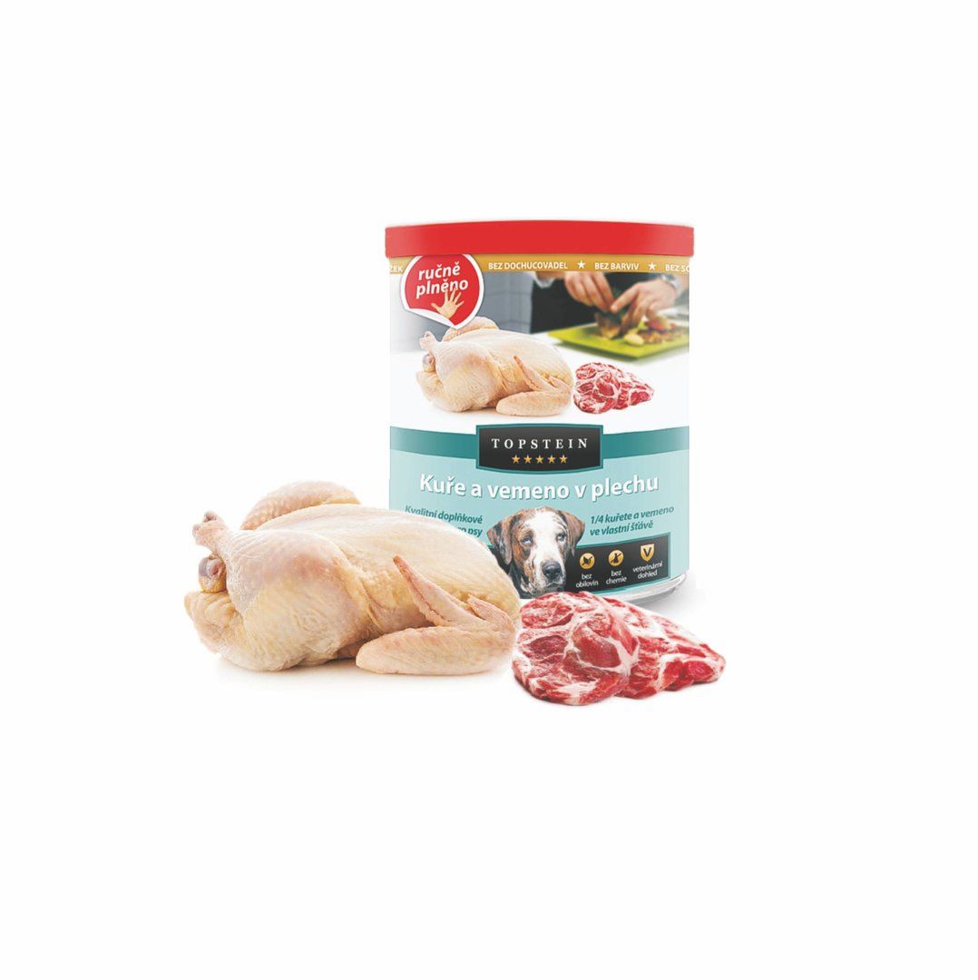 Topstein Kuře a vemeno v plechu 800g