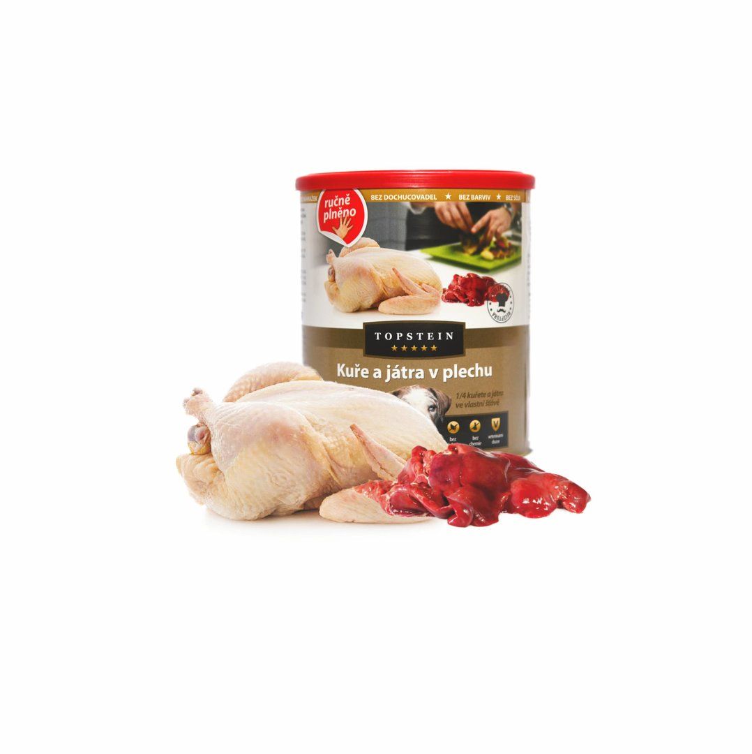 Topstein Kuře s játry v plechu 800 g