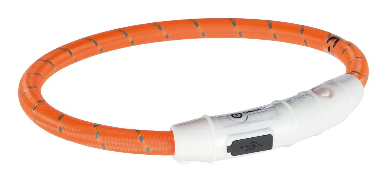 Svítící kroužek USB na krk XS-S 35 cm/7 mm oranžový TRIXIE