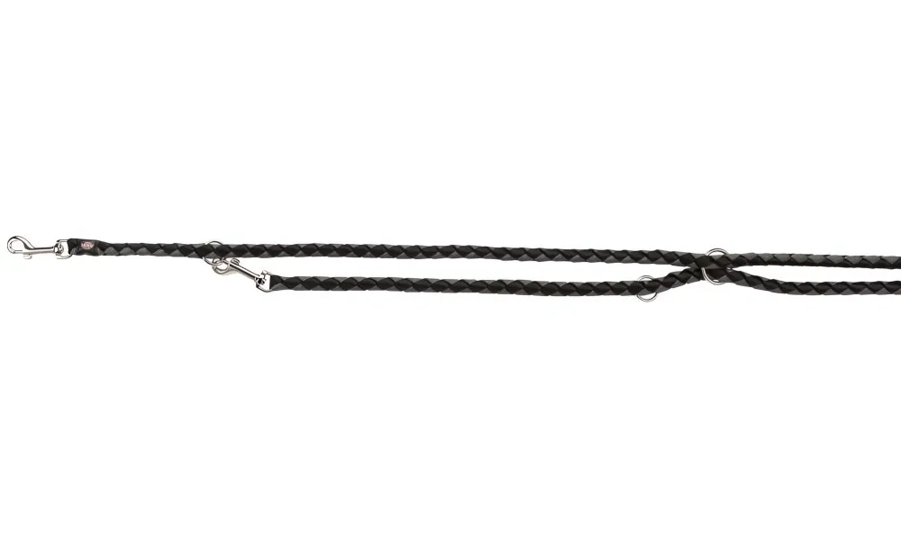 Vodítko CAVO kulaté prodlužovací S-M 2m/12 mm, - černá/stříbrná TRIXIE