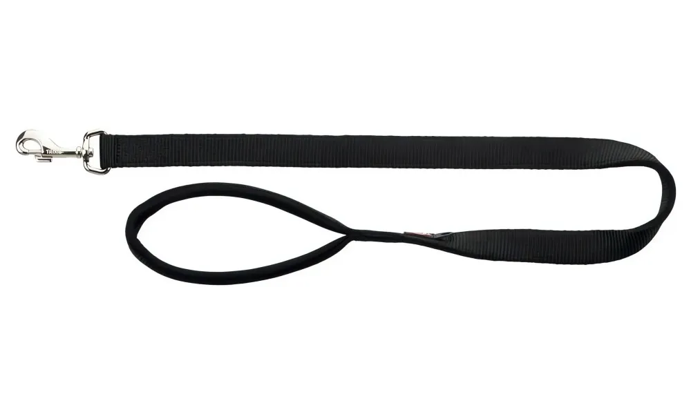 Vodítko PREMIUM s vyplněnou rukojetí 1m/20mm (M-L), - černá TRIXIE