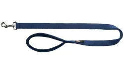 Vodítko PREMIUM s vyplněnou rukojetí 1m/25mm (L-XL),  - indigo