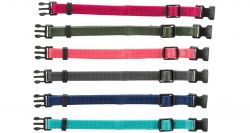 Balení nylon.rozeznávacích obojků pro štěňata M-L 22-35cm/10mm,fuchs,šedá,mod,khaki,korál,tyrkys