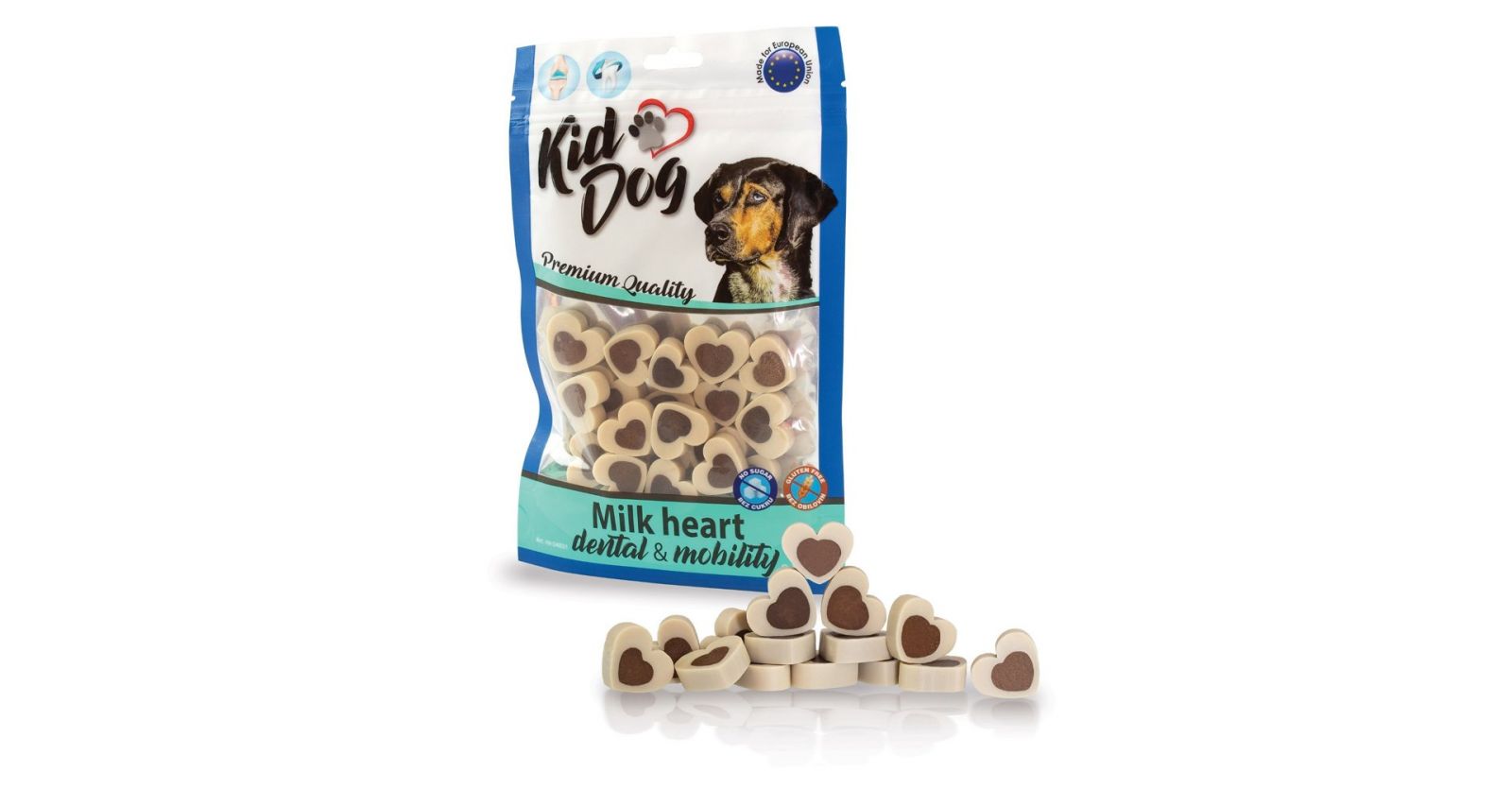 KIDDOG dentální mléčná srdíčka 80 g