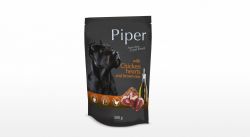 PIPER s kuřecími srdíčky a hnědou rýží, kapsička pro psy 500g