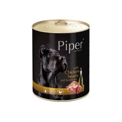 PIPER s kuřecími srdíčky a hnědou rýží, konzerva pro psy 800g